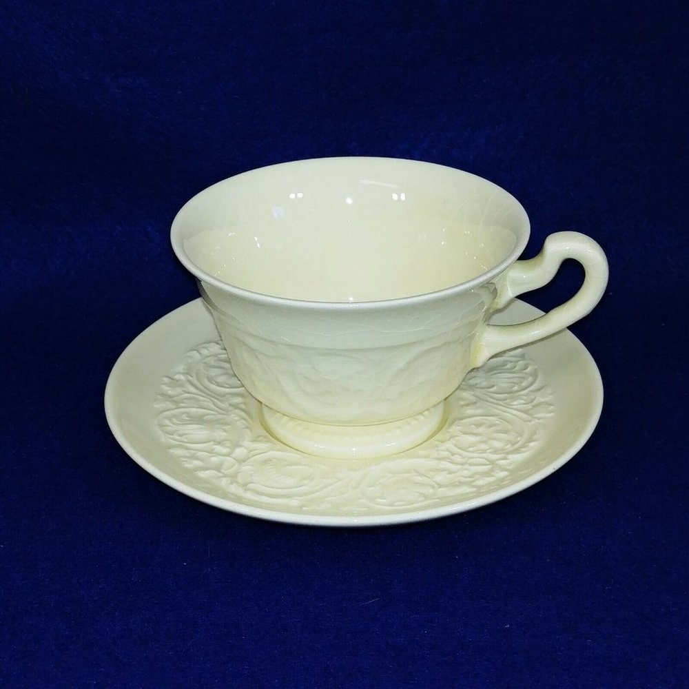 Wedgwood Teacup Saucer Patrician Pattern Porcelain Ivory Collectible Vintage